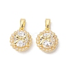 Brass Micro Pave Clear Cubic Zirconia Charms KK-K360-15G-1