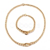 Men's PVD Vacuum Plating 304 Stainless Steel Graduated Cuban Link Chain Necklaces & Bracelets Jewelry Sets SJEW-I207-01G-1