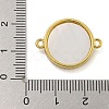 Rack Plating Brass Micro Pave Clear Cubic Zirconia Flat Round Connector Charms KK-I718-47G-02-3