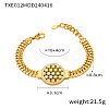 304 Stainless Steel Micro Pave Clear Cubic Zirconia Link Bracelets FS-WG92196-01-1
