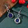 Hexagon Natural Lapis Lazuli Dangle Earrings EJEW-K298-01P-04-2
