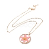 Dry Pressed Real Flower Resin Pendant Necklace NJEW-G088-01KCG-06-3