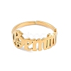 Ion Plating(IP) 304 Stainless Steel Constellation Open Cuff Ring for Women RJEW-C097-01G-10-2
