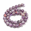 Natural Lepidolite/Purple Mica Stone Beads Strands G-G160-A01-02-3