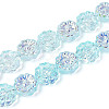 Electroplate Transparent Glass Beads Strands EGLA-N055-01A-1