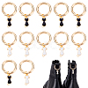 12Pcs 2 Styles Alloy Black and White Enamel Cat Shaped Shoes Charms HJEW-GA00040-1