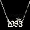 Crown Birth Year 201 Stainless Steel Pendant Necklaces for Women FS-WG4E8F2-44-1