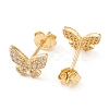 Clear Cubic Zirconia Butterfly Stud Earrings EJEW-G351-01G-2