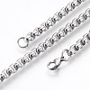 Tarnish Resistant 304 Stainless Steel Box Chain Bracelets BJEW-P236-24P-2