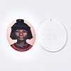 Printed Wooden Big Pendants WOOD-S050-10K-2