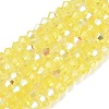 AB Color Plated Transparent Glass Beads Strands GLAA-G127-01N-1
