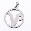 Non-Tarnish 304 Stainless Steel Pendants STAS-K162-075P-2