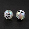 UV Plating Rainbow Iridescent Acrylic Enamel Beads OACR-I003-17A-1