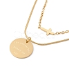 Crystal Rhinestone & Cross Pendants Double Layer Necklace NJEW-G074-55G-1