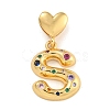 Brass Micro Pave Colorful Cubic Zirconia Pendants KK-P281-01G-S-1