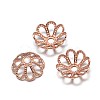 Multi-Petal Flower Brass Fancy Bead Caps KK-F0317-02RG-NR-1