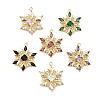 Brass Micro Pave Colorful Cubic Zirconia Pendants KK-C054-01G-1