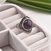 Natural Amethyst Adjustable Rings G-P560-03AS-07-3