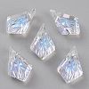 Embossed Glass Rhinestone Pendants GLAA-J101-01A-001SI-1