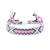 Polyester-cotton Braided Rhombus Pattern Cord Bracelet LS-FIND-PW0013-001A-10-1