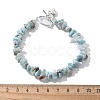 Natural Larimar Beaded Bracelets BJEW-JB02681-01-5