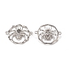 Halloween Brass Pave Clear & Black Cubic Zirconia Connector Charms KK-E068-VB060-1