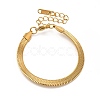 Ion Plating(IP) 304 Stainless Steel Herringbone Chain Bracelet for Men Women BJEW-E058-01D-G-1