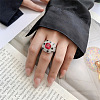Brass Micro Pave Cubic Zirconia Finger Rings for Women FS-WGAB9AD-01-4