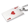 Poker 201 Stainless Steel Pendant Necklaces NJEW-F320-03P-01-1