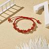 Natural Carnelian(Dyed & Heated) Round Braided Bead Bracelet BJEW-JB09183-2