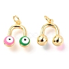 Brass Enamel Pendants KK-Y001-01B-G-2