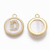 Brass Micro Pave Cubic Zirconia Pendants KK-T062-04D-NF-2