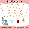 ANATTASOUL 4Pcs 4 Colors Cubic Zirconia Heart Pendant Necklaces Set with Golden Brass Box Chains NJEW-AN0001-78-2