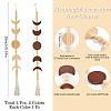 2Pcs 2 Colors Moon Phases Wood Beaded Pendant Decoration HJEW-CP0001-16-2