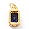 Real 18K Gold Plated Brass Inlaid Cubic Zirconia Charms ZIRC-L100-075G-05-4