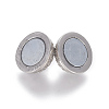 Brass Micro Pave Cubic Zirconia Magnetic Clasps with Loops ZIRC-L082-E-01-P-2
