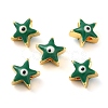 Golden Tone Brass Enamel Beads KK-E048-03G-2