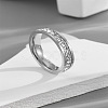 304 Stainless Steel Crystal Rhinestone Finger Rings FS-WG432ED-09-1