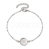 304 Stainless Steel Round Cabochon Setting Bracelets BJEW-JB11091-02-1