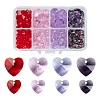 240Pcs 8 Style Romantic Valentines Ideas Glass Charms GLAA-LS0001-06-1