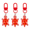 3Pcs Resin Tortoise Pendant Decorations HJEW-TA0001-39D-1