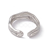 Non-Tarnish 304 Stainless Steel Twist Wave Open Cuff Ring for Women RJEW-C045-23P-3