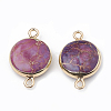 Electroplate Natural Regalite/Imperial Jasper/Sea Sediment Jasper Links connectors X-G-S329-020D-2