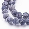 Natural Black Silk Stone/Netstone Beads Strands G-F520-57-10mm-3