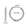 Anti-Tarnish Unisex Rhodium Plated 925 Sterling Silver Hoop Earrings EJEW-AA00271-06P-3