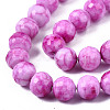 Opaque Baking Paint Crackle Glass Beads Strands EGLA-S174-33E-3
