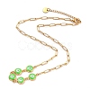 Brass Enamel Evil Eye Link Chain Necklaces NJEW-P256-02-2