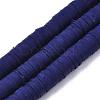 Flat Round Handmade Polymer Clay Beads CLAY-R067-10mm-35-1