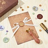 Brass Wax Seal Stamps with Wood Handle AJEW-WH0412-0067-4
