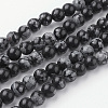 Natural Snowflake Obsidian Bead Strands G-G735-72-6mm-1